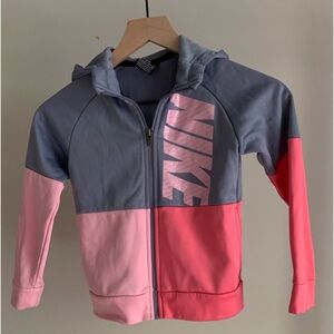Girls Nike fleece lined zip hoodie